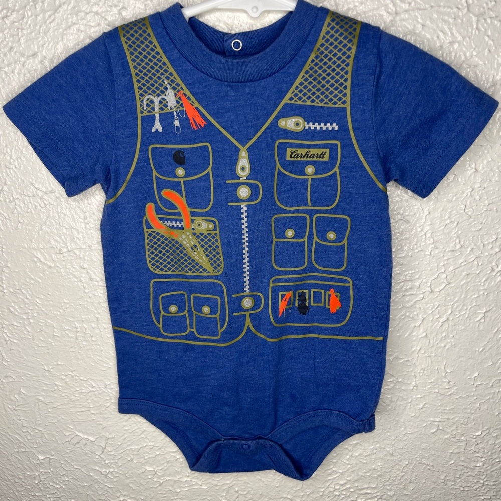 Carhartt Blue Fishing Vest Onesie 18m